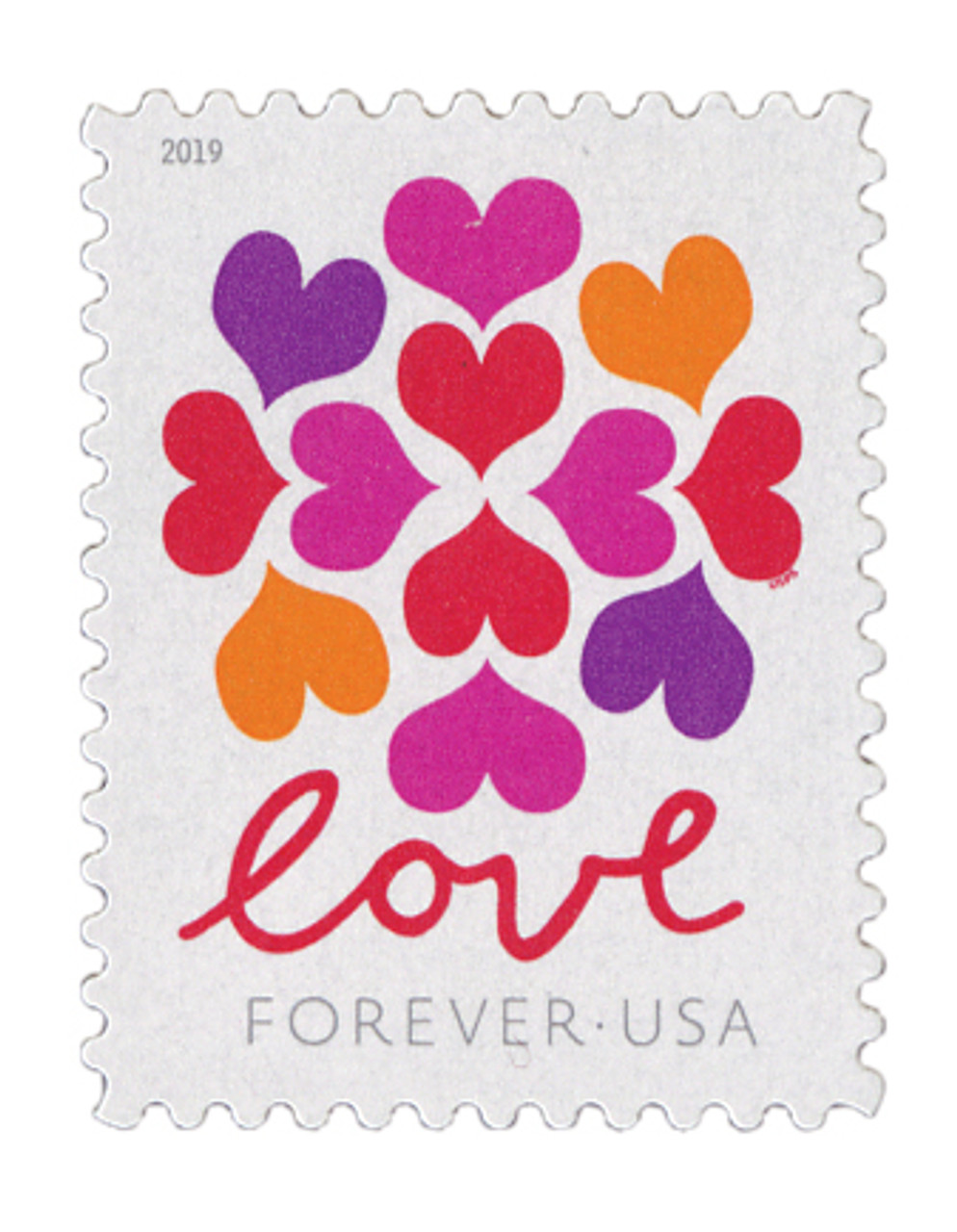 5339 - 2019 First-Class Forever Stamp - Love Series: Heart Blossoms -  Mystic Stamp Company