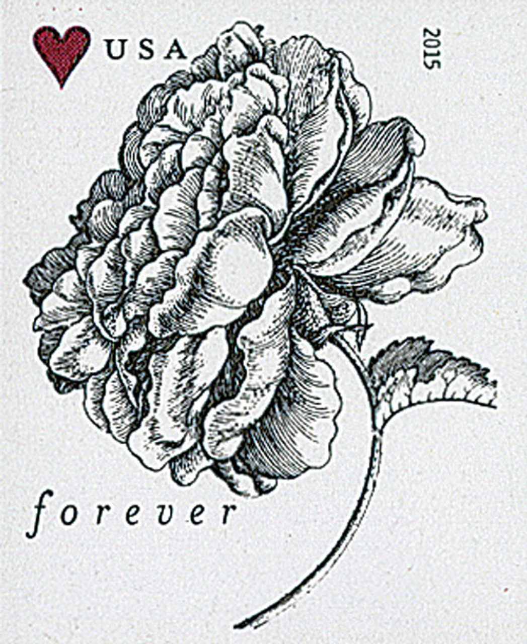 4956 - 2015 First-Class Forever Stamp - Love Series: White Forever Heart -  Mystic Stamp Company