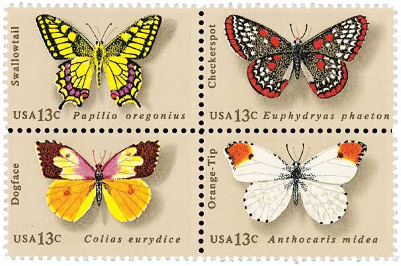 1712-15 - 1977 13c Butterflies - Mystic Stamp Company