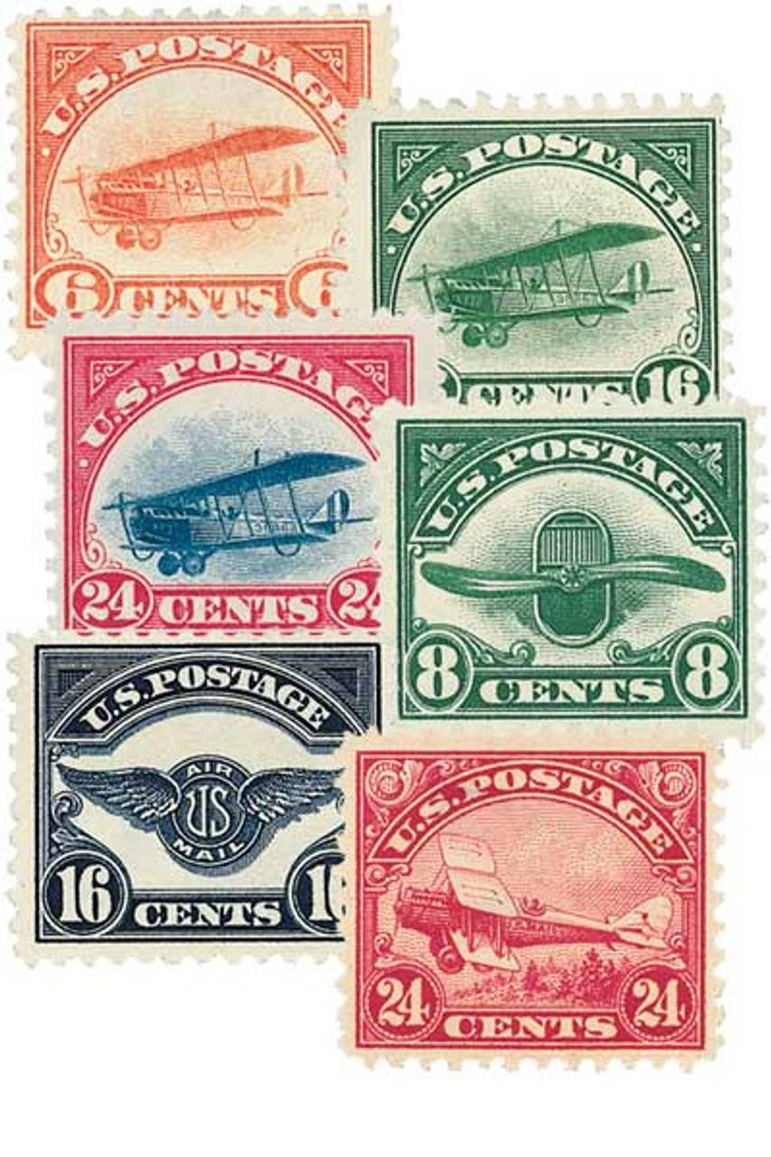 Airmail Powered Flight Postage Stamps — Little Postage House