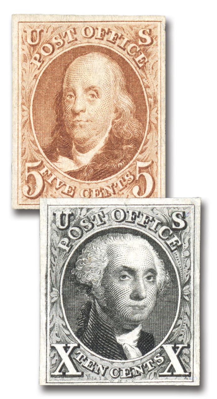 3-4 - Complete Set of 2, 1875 10c Washington & 5c Franklin 