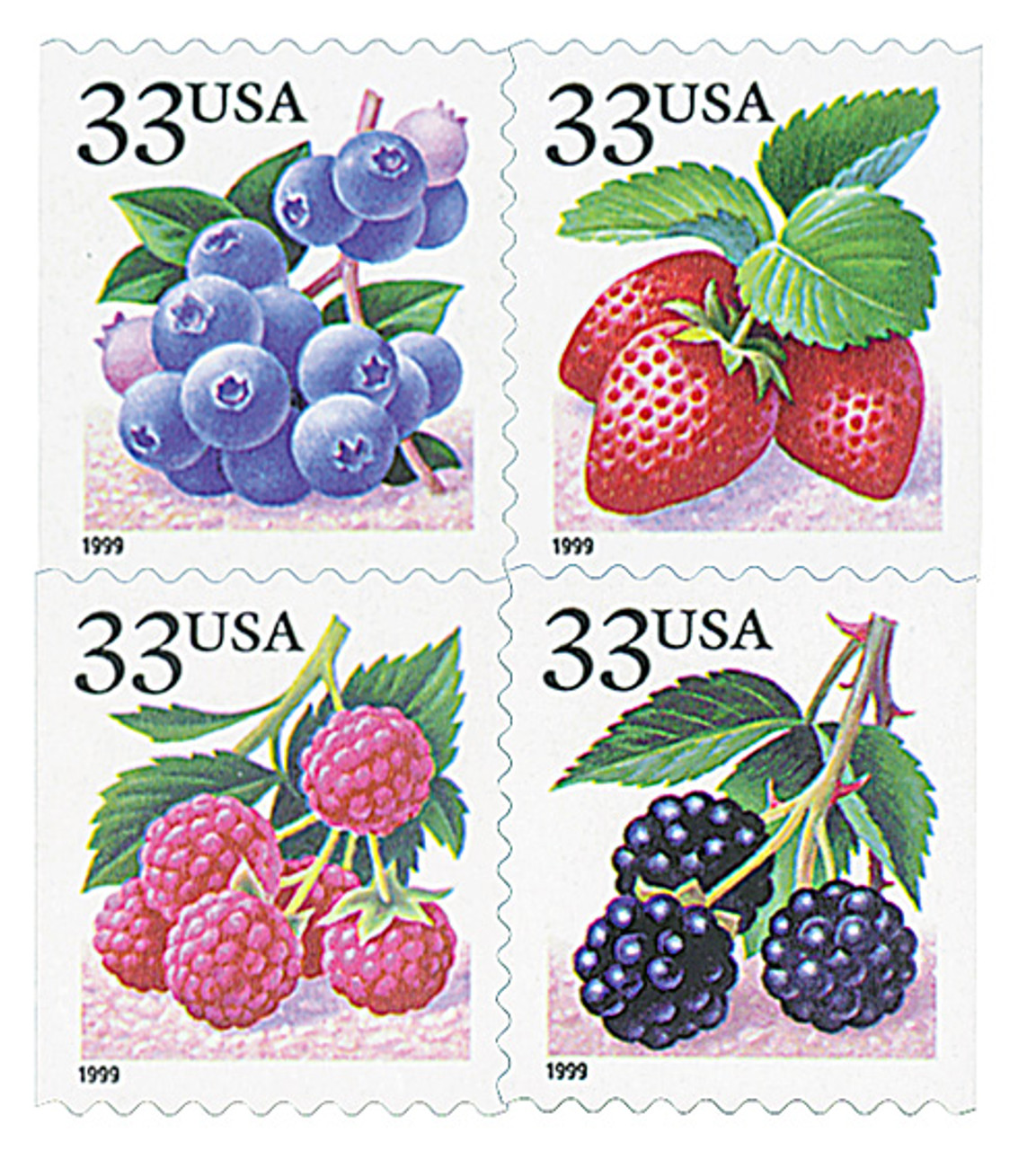 10 Strawberry Stamps Vintage Unused 33 Cent Strawberry Postage Stamps Red  Berry Stamps for Mailing