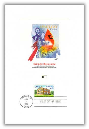 55995 1992 Kentucky Statehood Proofcard Mystic Stamp Company 55995-1992-kentucky-statehood-proofcard-mystic-stamp-company