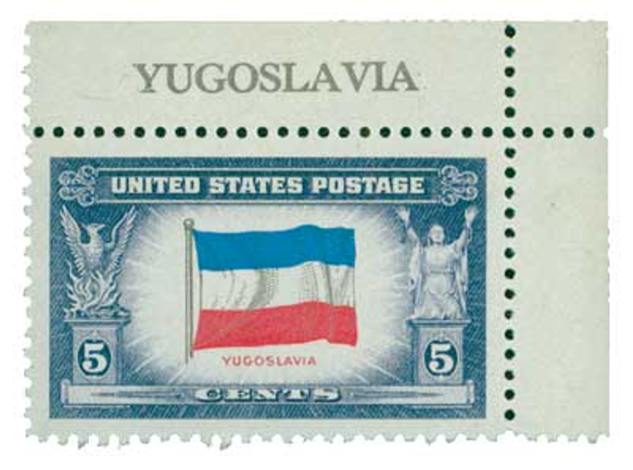 917a - 1943 5c Flag of Yugoslavia - Mystic Stamp Company