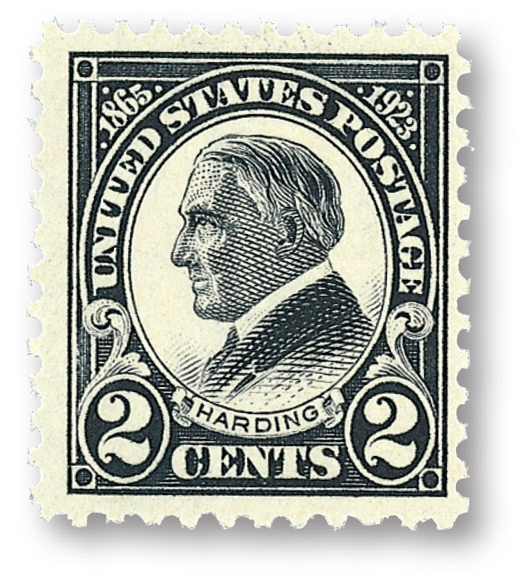 613 1923 2c Harding, black Mystic Stamp Company