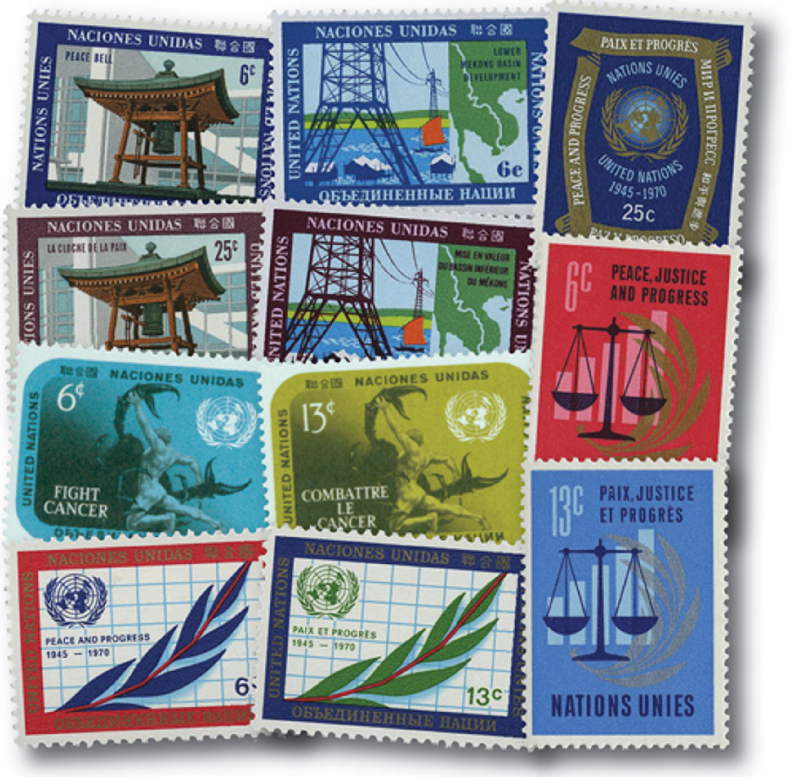 UNYS1955 1955 United Nations New York Year Set Mystic Stamp Company