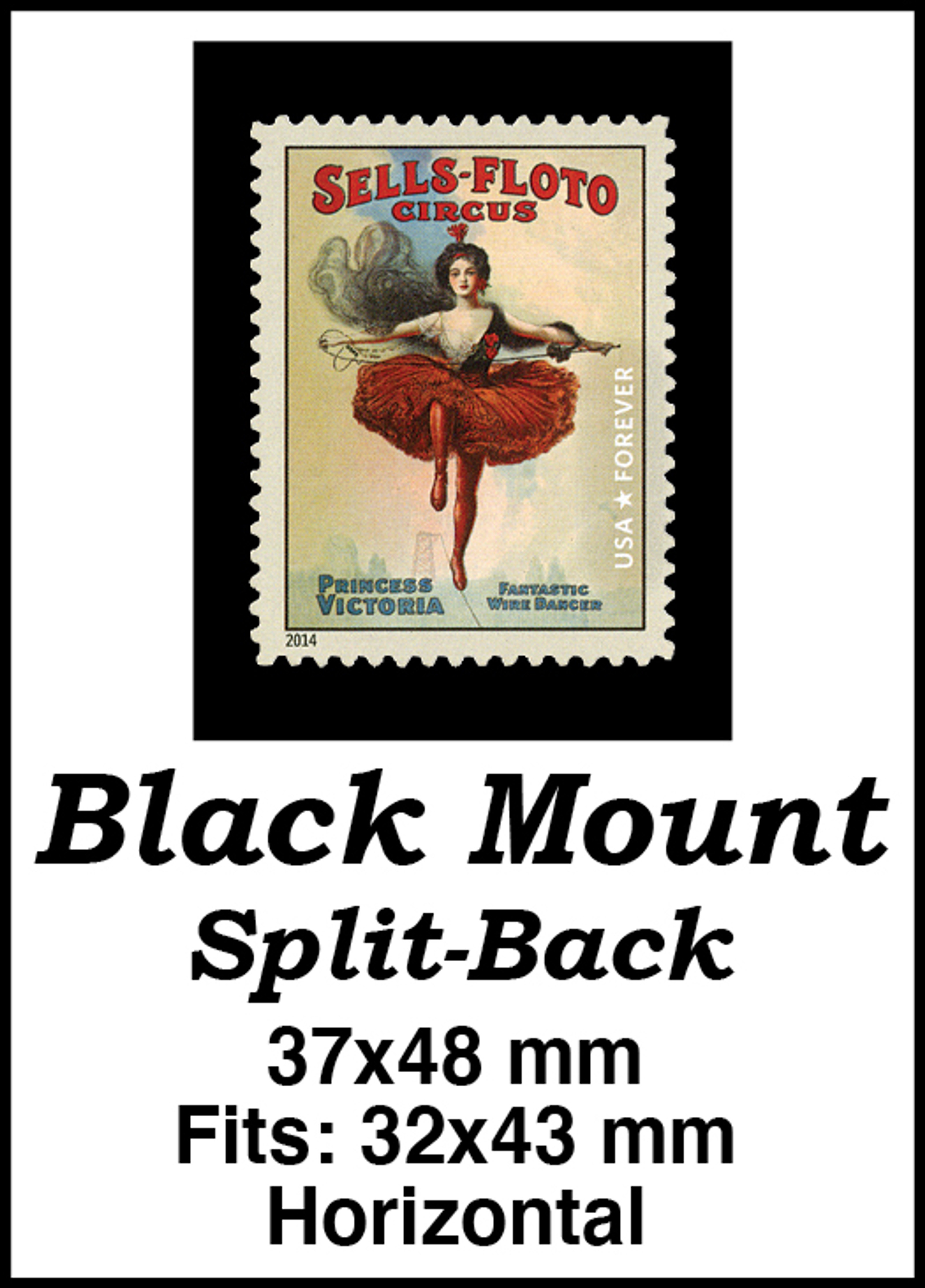 MM664 234x136mm 5 Horizontal Black SplitBack Mounts Mystic Stamp