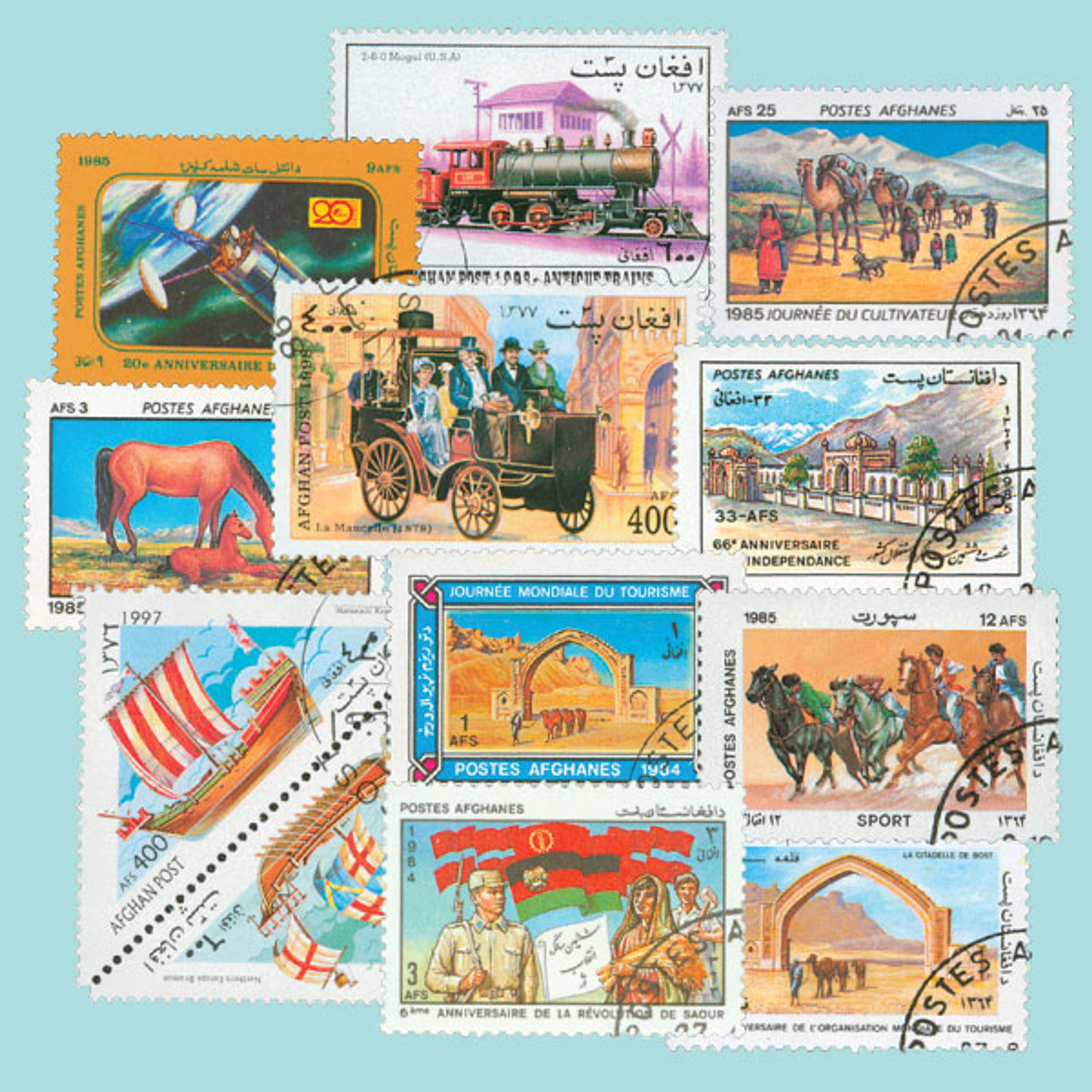 M7843 Afghanistan, 95 different stamps Mystic Stamp Company