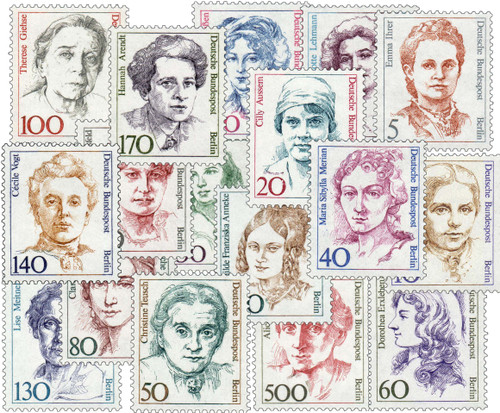 9N516-32  - 1986-89 Berlin, Famous Women, Complete Set of 17 Stamps