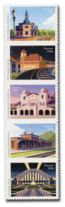 5758-62  - 2023 First-Class Forever Stamps - Historic Railroad Stations
