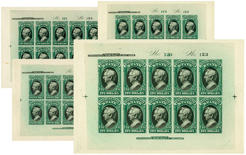 O68P3-71P3  - 1873 Official Proof Sheets O68P3-O71P3 on India Paper mounted on 198 x 135mm card - ONLY 1 AVAILABLE!