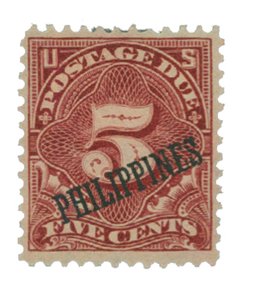 PHJ3  - 1899 5c Philippine Islands Postage Due, deep claret, double-line watermark, perf 12