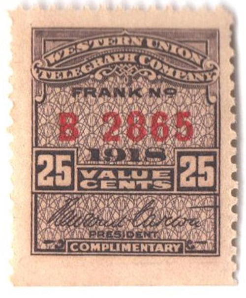 16T54  - 1918 25c dk vio,perf 11,"Carlton"