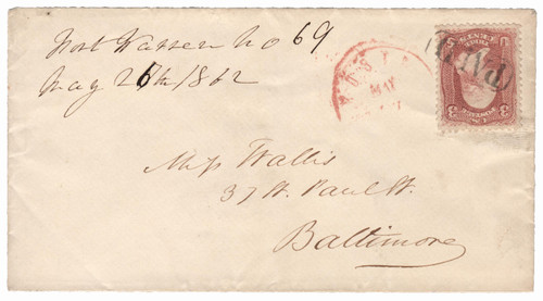 MA1823  - 1862 Civil War Prisoner Cover to "Miss Wallis" in Baltimore