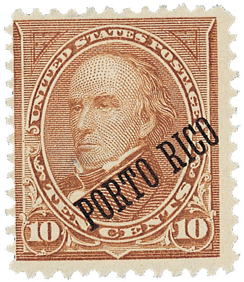 PT214  - 1899 10cPuerto Rico - type I, dull watermark, perf 12, brown