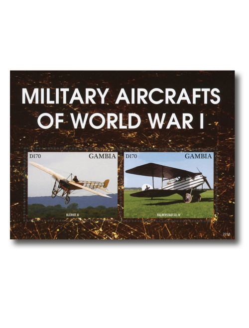 MFN568  - 2022 D170 Military Aircrafts of World War I, Mint Souvenir Sheet of 2, Gambia