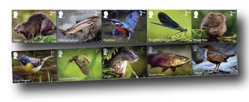 MFN570  - 2023 River Wildlife, 10 Mint Stamps, Great Britain