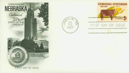 1328 FDC - 1967 5c Nebraska Statehood