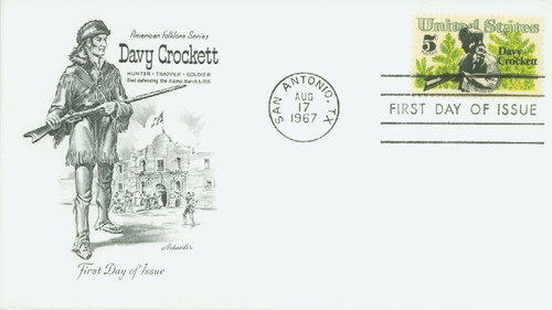 1330 FDC - 1967 5c Davy Crockett