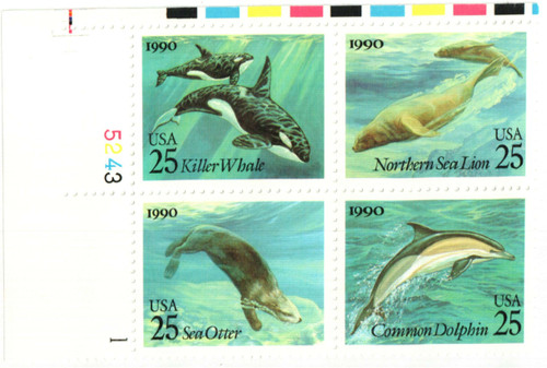 2508-11 PB - 1990 25c Sea Creatures