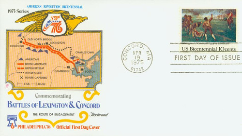 1563 FDC - 1975 10c Battle of Lexington and Concord