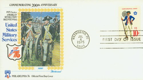 1565 FDC - 1975 10c U.S. Military Uniforms: Continental Army