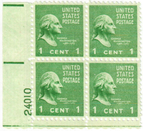 804 PB - 1938 1c George Washington, green