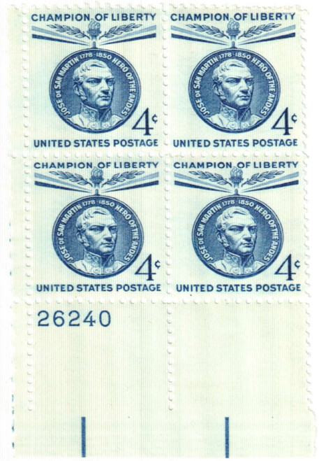 1125 PB - 1959 4¢ Jose de San Martin