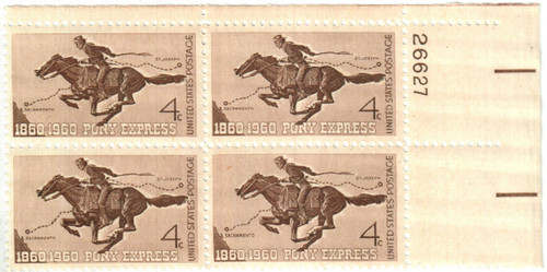 1154 PB - 1960 4c Pony Express Centennial