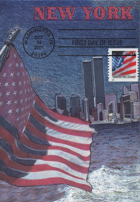 M12487b FDC - 2001 9/11 Postcard - Lower Manhattan Skyline