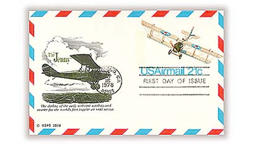 UXC17 FDC - 1978 21c Air Mail Postal Card - Jenny