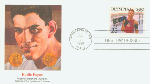 2499 FDC - 1990 25c Olympians: Eddie Eagan