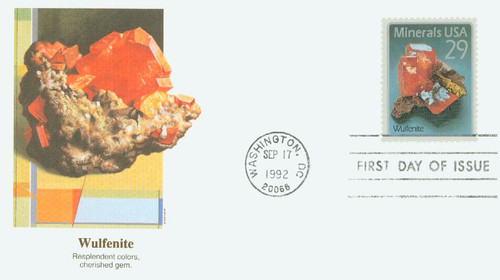 2703 FDC - 1992 29c Minerals: Wulfenite