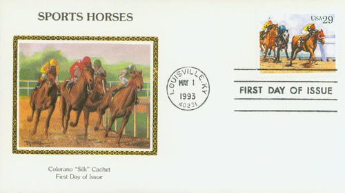 2757 FDC - 1993 29c Sporting Horses: Racing