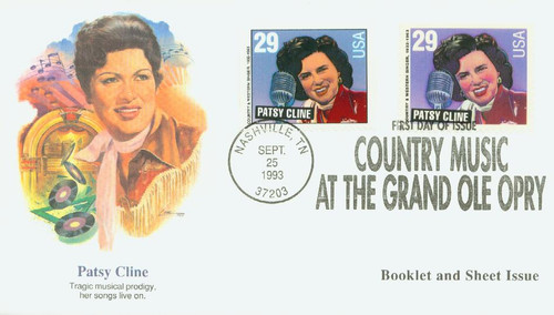 2772 FDC - 1993 29c Country Music Legends: Patsy Cline