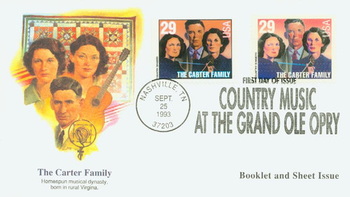 2773 FDC - 1993 29c Country Music Legends: The Carter Family