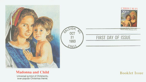 2789 FDC - 1993 29c Traditional Christmas: Madonna and Child