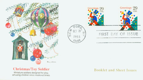 2794 FDC - 1993 29c Contemporary Christmas: Soldier