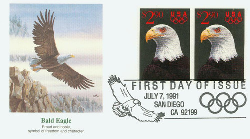 2540 FDC - 1991 $2.90 Eagle, Priority Mail