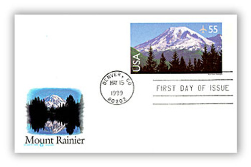 UXC27 FDC - 1999 55c Mount Rainier PC FDC