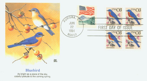 2478 FDC - 1991 3c Eastern Bluebird