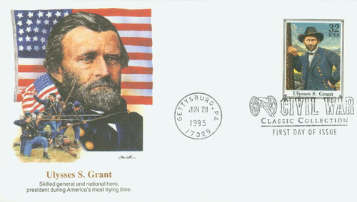 2975d - 1995 32c Civil War: Ulysses Grant FDC
