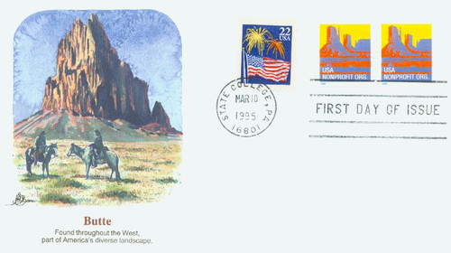 2902 FDC - 1995 5c Butte, coil