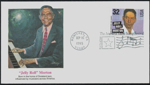 2986 FDC - 1995 32c Jazz Musicians: Jelly Roll Morton