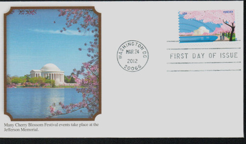 4652 FDC - 2012 First-Class Forever Stamp - Cherry Blossom Centennial: Jefferson Memorial