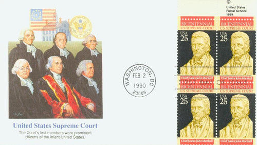 2415 FDC - 1990 25c Constitution Bicentennial: US Supreme Court