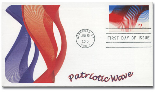 4954a FDC - 2015 $2.00 Imperf Patriotic Wave