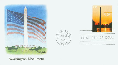 3473 FDC - 2001 $12.25 Washington Monument