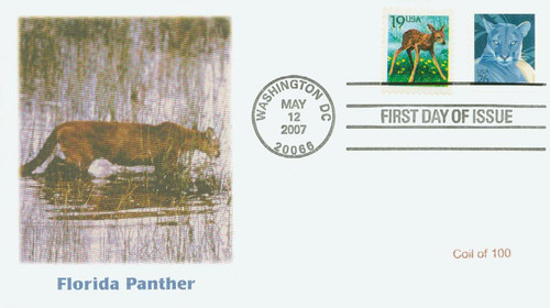 4141 FDC - 2007 26c Florida Panther, coil