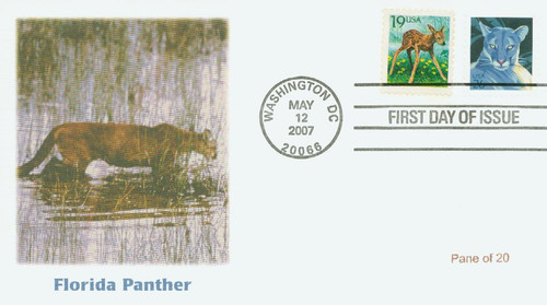 4139 FDC - 2007 26c Florida Panther, from sheet of 20